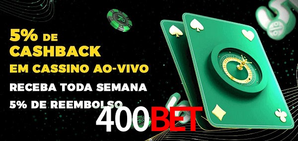Promoções do cassino ao Vivo 400bet